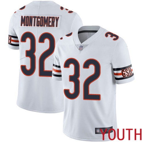 Chicago Bears Limited White Youth David Montgomery Road Jersey NFL Football #32 Vapor Untouchable->chicago bears->NFL Jersey